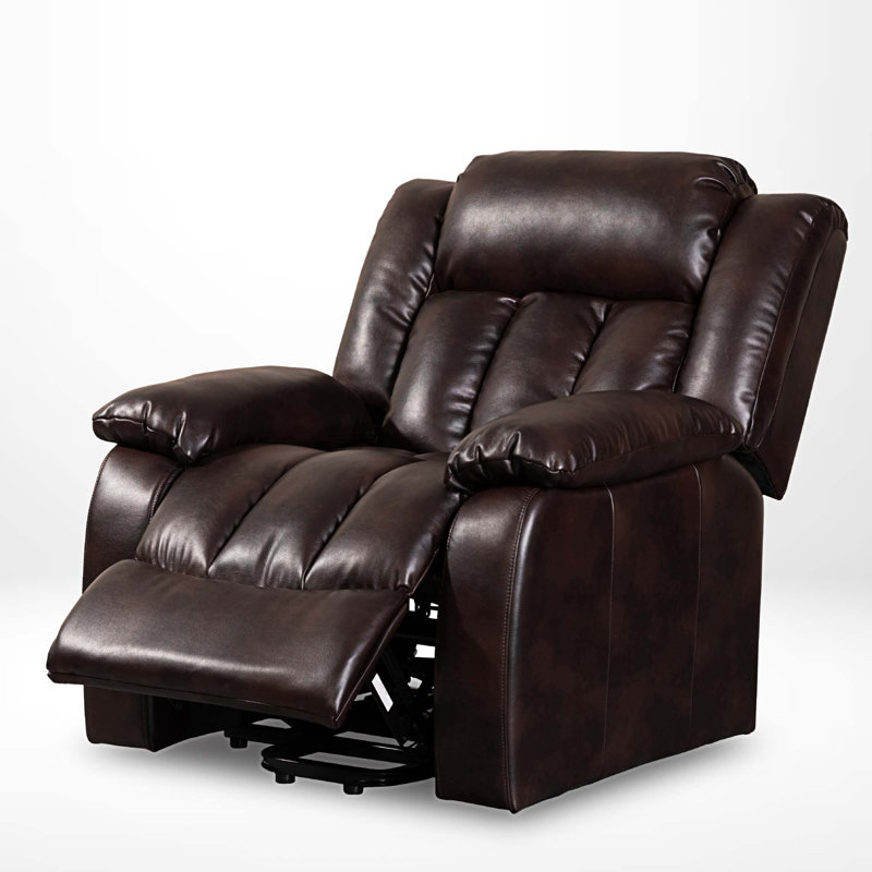 Fauteuil de massage chauffant en similicuir, Cuir noir / rouge