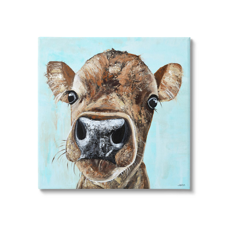 «Fun Close Up Cow Face», art mural par Jen Seeley, H 17 po x l 17 po x P 1,5 po