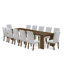 L'ensemble de table de salle à manger 13 pièces comprend une table de cuisine rectangulaire extensible et 12 chaises de salle à manger, noyer antique-612685557-612685558-634637568