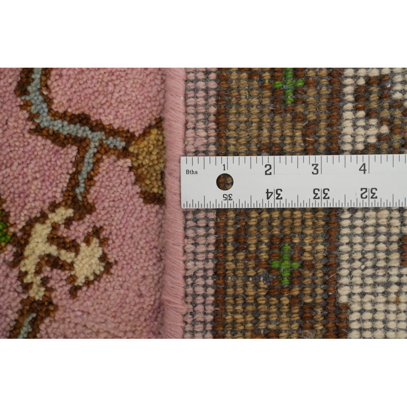 Handmade Pink Transitional Oushak Large Area Rug 9x12