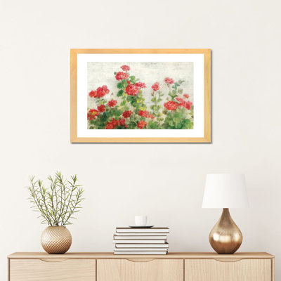 "Géraniums rouges on White" par Danhui nai, reproduction d’art