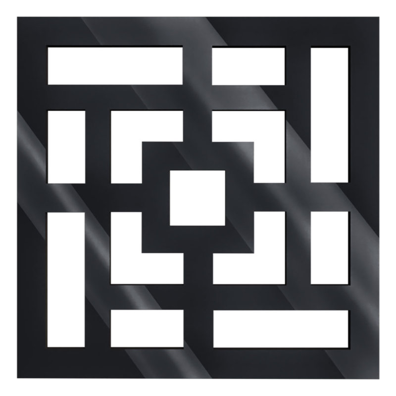 Monessen Decorative Fretwork Acrylic Wall Panels, Small, 11 3/8"W x 11 3/8"H x 1/8"T, Black, 11.38" H x 11.375" W x 0.125" D