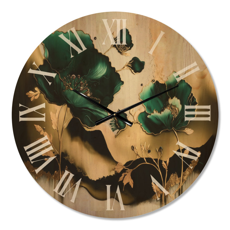 Horloge murale Poppy Floral Euphoria II - Large Poppies, Large