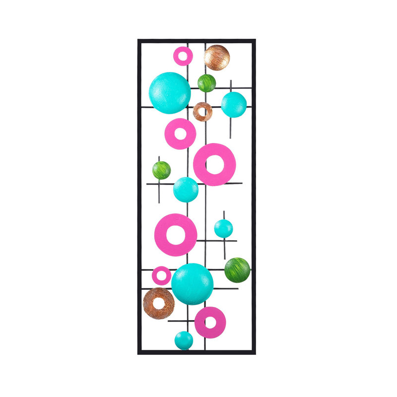 Abstract Wall Decor, Light Blue/Pink/Green