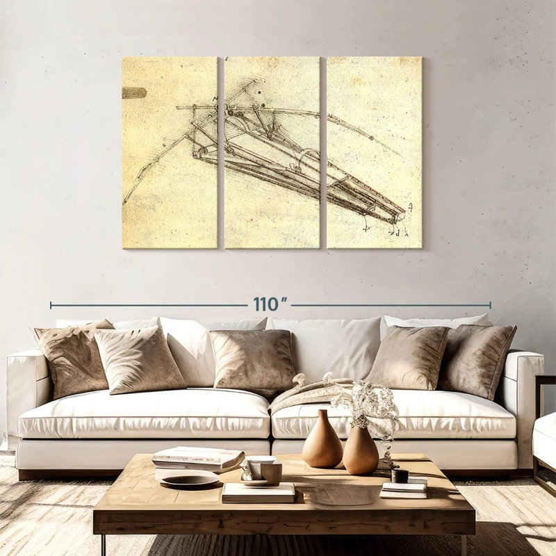 Laelle Design For A Flying Machine, 48" H x 74" W