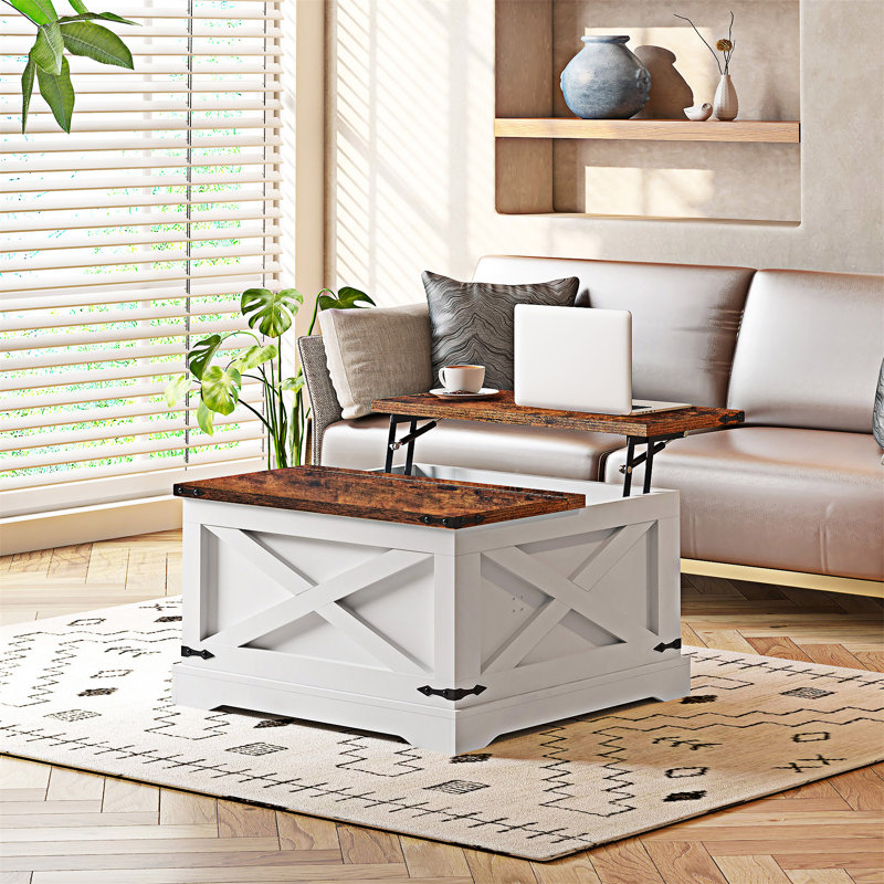 Lift-Top Coffee Table with Hidden Compartments
