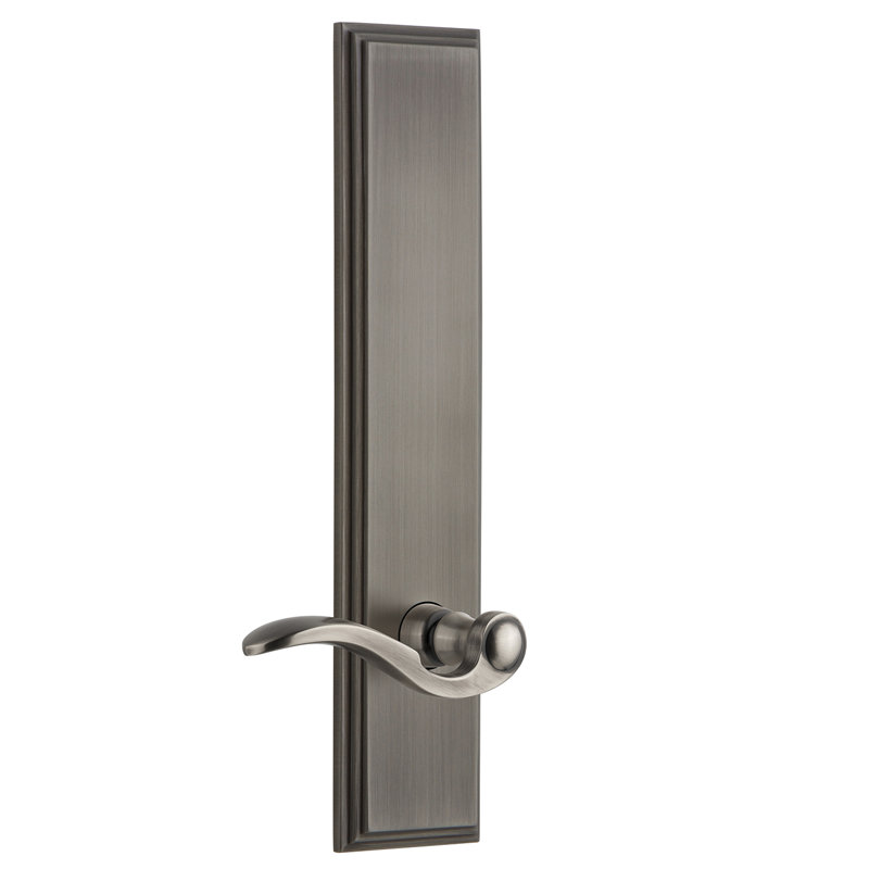 Grandeur Carré Tall Plate Double Dummy with Bellagio Lever, Antique Pewter