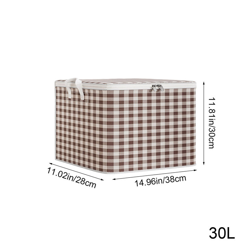  Double Zipper Storage Bins with Lids, Heavy Duty Closet Organizers and Storage, Foldable Clothes Storage Bags, Storage Containers for Blanket, Comforter, Pillow, Bedding (Coffee, S)