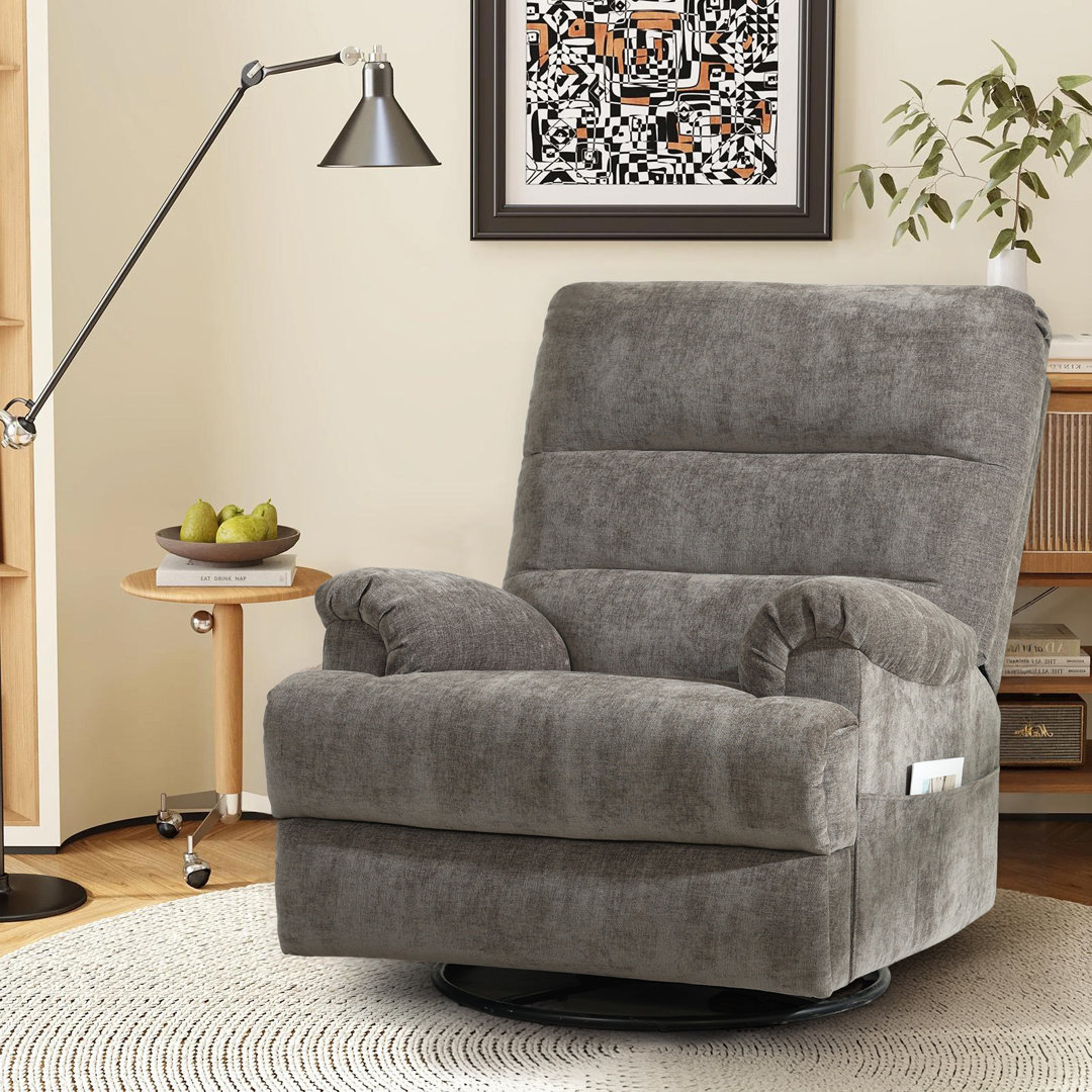 Marinke Manual Swivel Rocker – 360° Glider with Storage Pocket & StainGuard Fabric Latitude Run® Upholstery 
