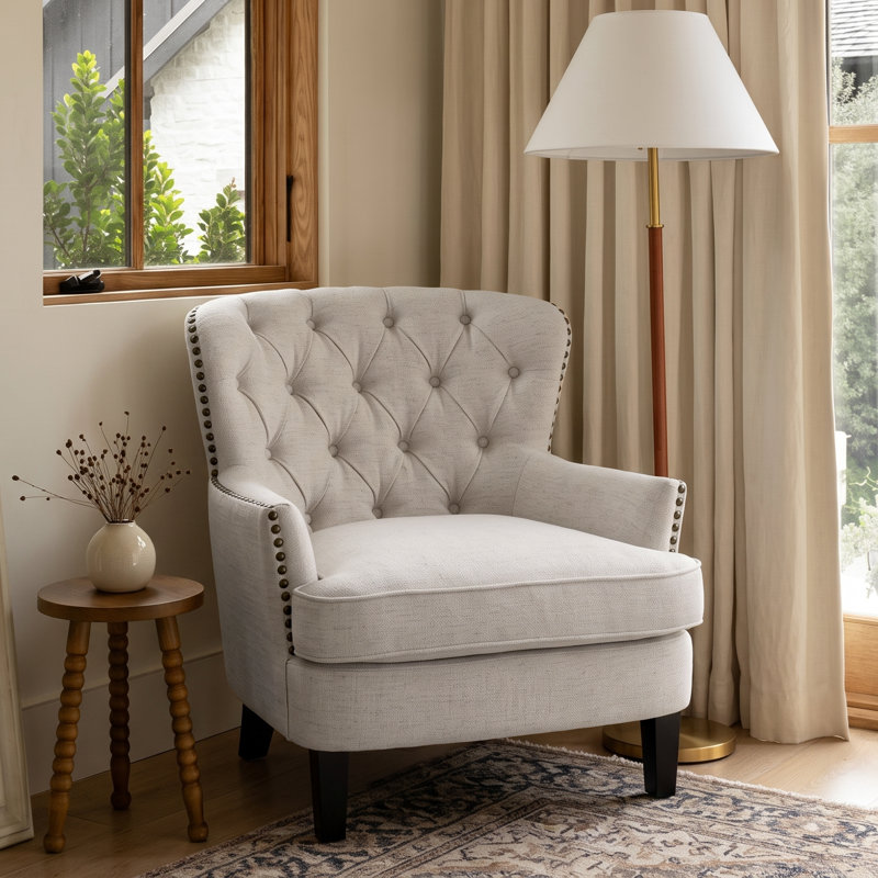 Higgenbotham Armchair, Light Beige Linen