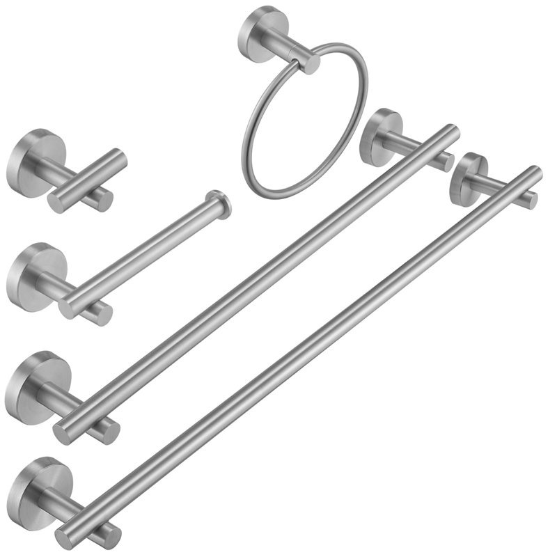 Ensemble de quincaillerie de salle de bain 5 pièces, Nickel brossé