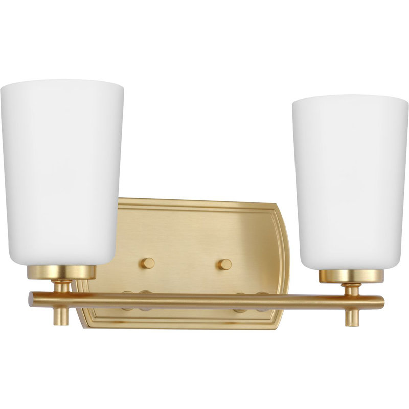 2 - Light Dimmable Vanity Light, Satin Brass