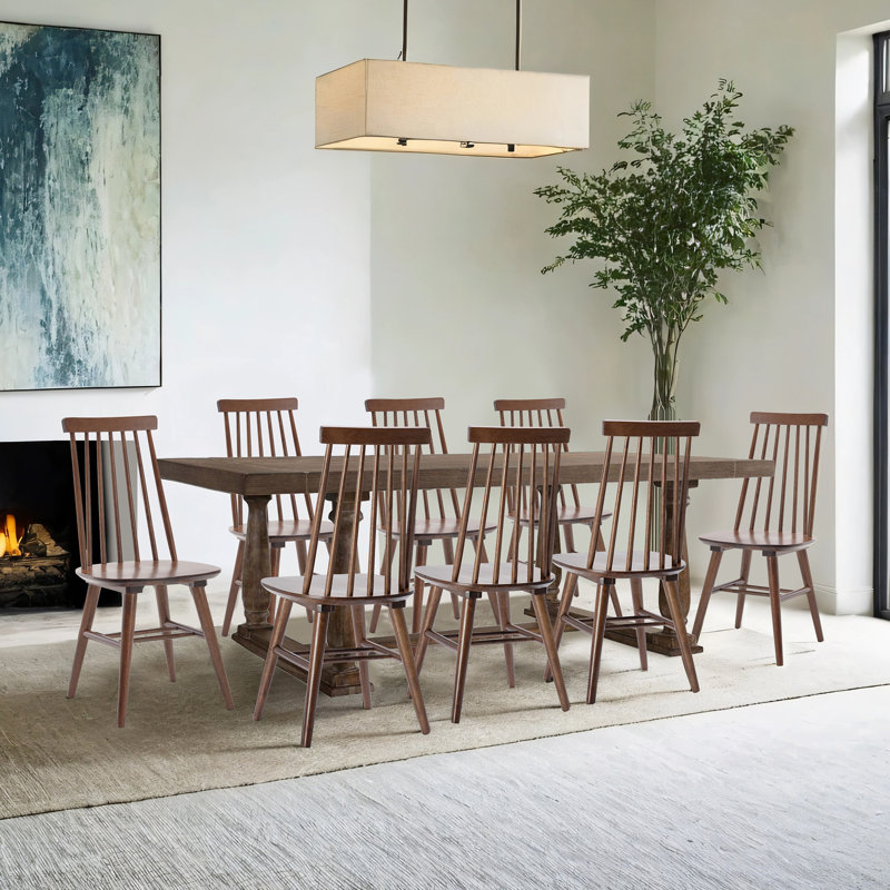 Ensemble de 8 chaises d'appoint Alvie, Noyer
