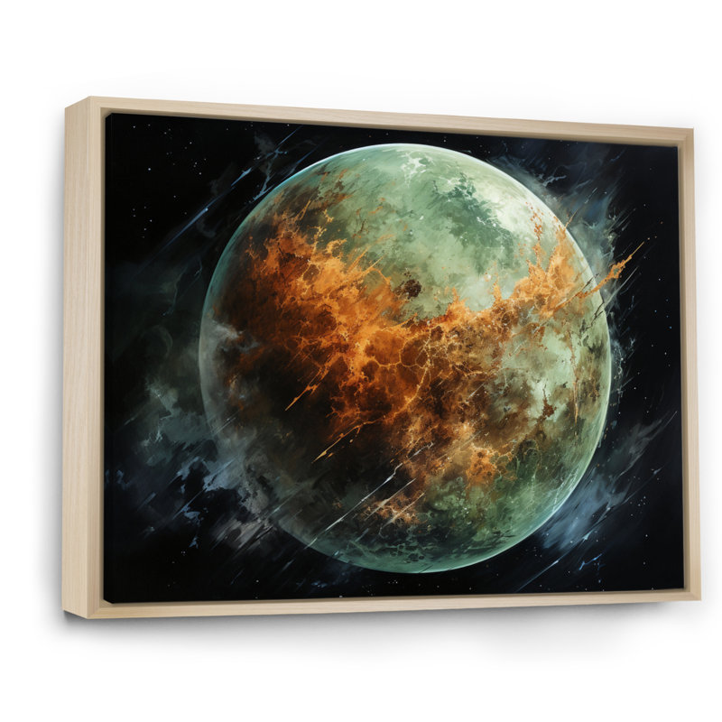 " Orange Misty Earthen ", 30" H x 40" W x 1.5" D, Natural Floater Framed