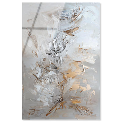«Golden Mirage», art mural en verre acrylique sans cadre ultra-lustré par Art Remedy, prêt à accrocher, 36 x 54 po