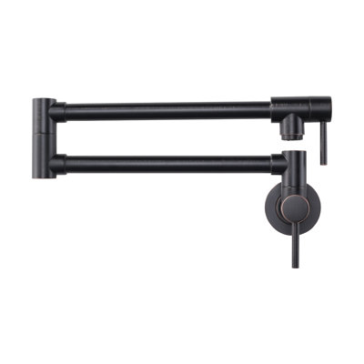 Wall Mounted Pot Filler With Double Handle In Oil Rubbed Bronze