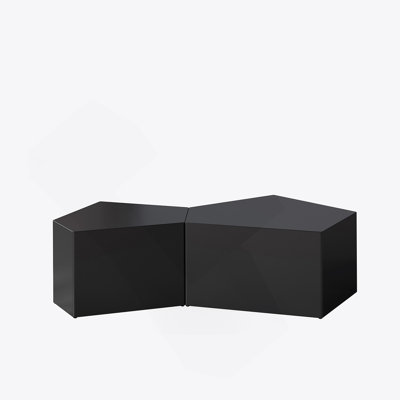 Irregular Pentagon Nesting Coffee Table Set, Geometric Coffee Table Set, Side Table Set