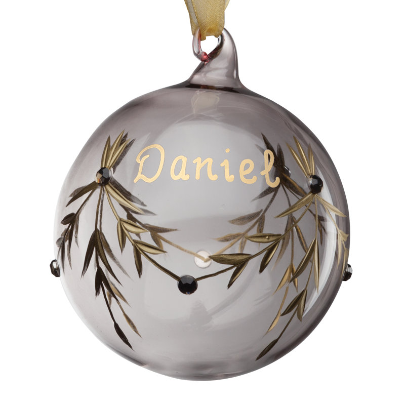 Ornement en forme de boule personnalisée April birthstone, Oui
