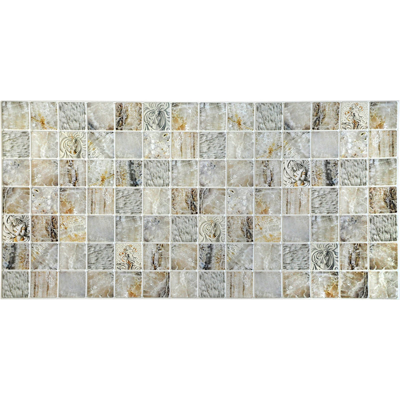 Panneau mural 3D 19 "x 38" en blanc (paquet de 5)