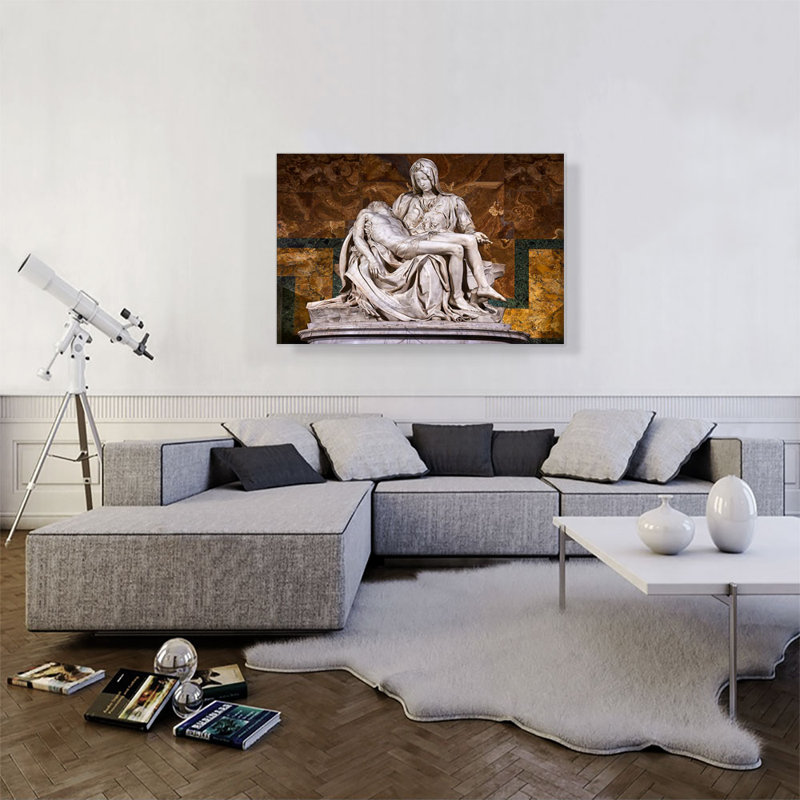 «Pieta 1499» par Michelangelo, reproduction d'art sur toile tendue, H 26 po x l 40 po x P 0,75 po