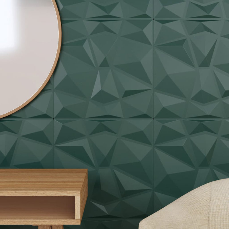 Hewell Wall Panels 24 pcs Green 50x50 cm XPS 6 m² Diamond