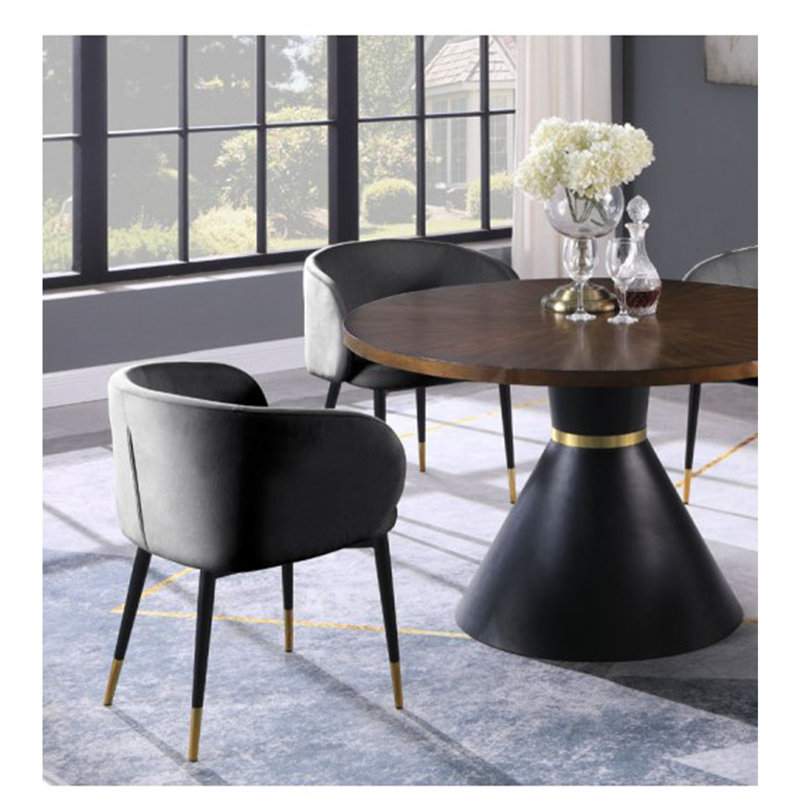 Chaise en velours Barrel, Gris