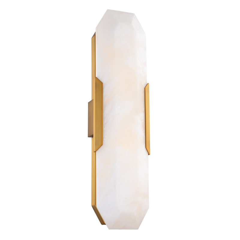 Toulouse Aluminum LED Flush Mounted Sconce, Aged Brass, 24" H x 6.38" W x 4" D
