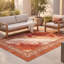Tapis Belfry moderne à l'aquarelle abstraite orange, rouge et crème, lavable à la machine, antidérapant, à poils courts, pour l'intérieur et l'extérieur, adapté aux animaux domestiques, idéal pour le salon, la chambre, la salle à manger, l'entrée, le couloir ou le bureau.-1309312101