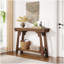 Console de 41 pouces en bois derrière le canapé, petite table d'entrée à 2 niveaux avec rangement, canapé-lit Farmhouse pour couloir, salon, brun rustique