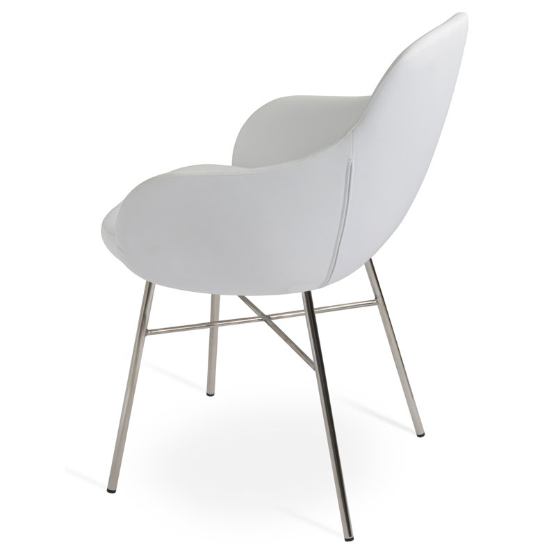 Gazel Cross Arm Chair, Stainless Steel Polished, Black