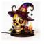 Décoration d'Halloween, veilleuse d'Halloween, lampe chapeau de sorcière-1988600039