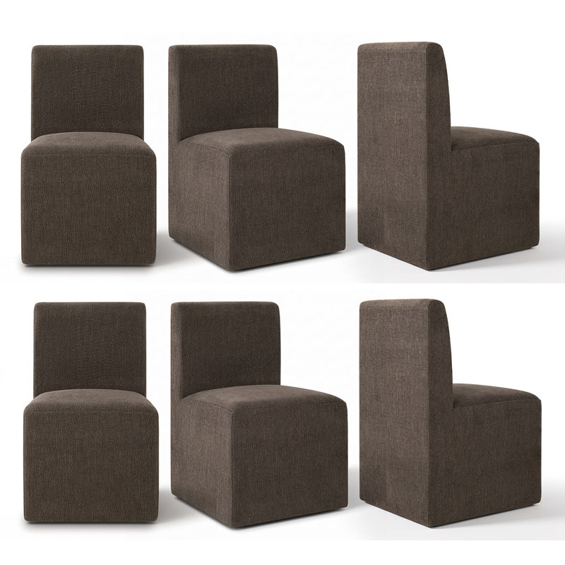 Chaises de salle à manger rembourrées Modern, Brun
