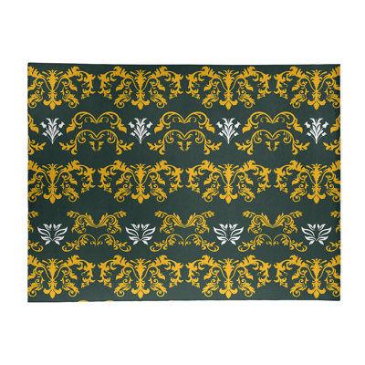 Tapis vert / jaune Damask