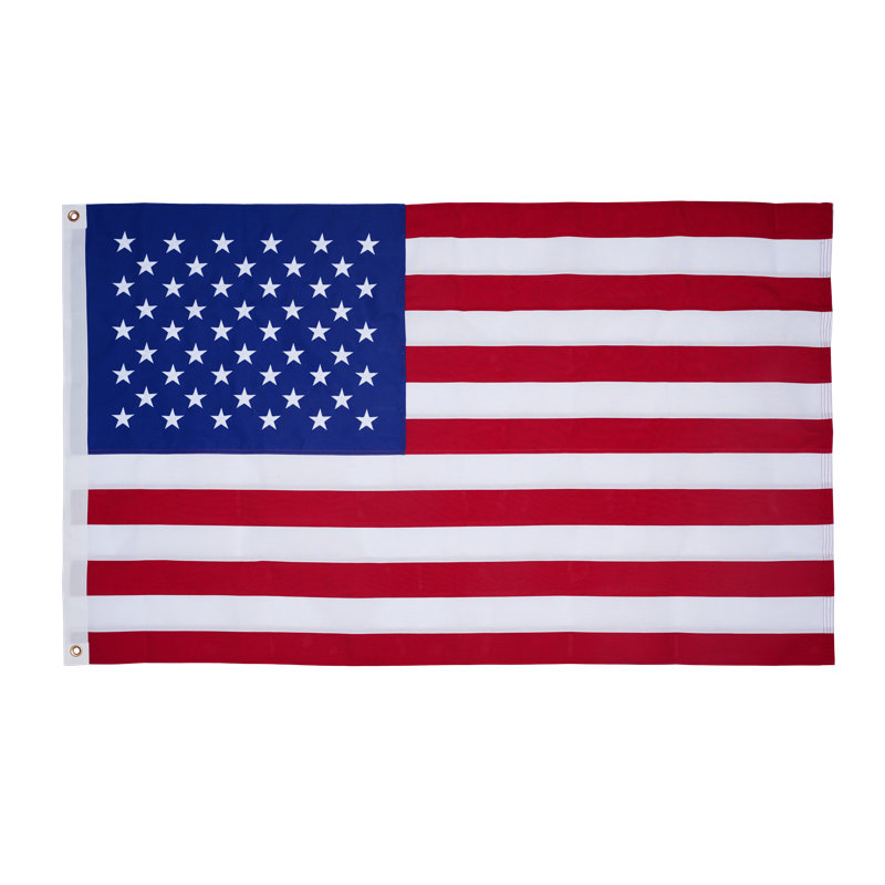 Drapeau américain de qualité supérieure, en polyester filé double épaisseur ultra-résistant avec étoiles brodées, 3 pi x 5 pi