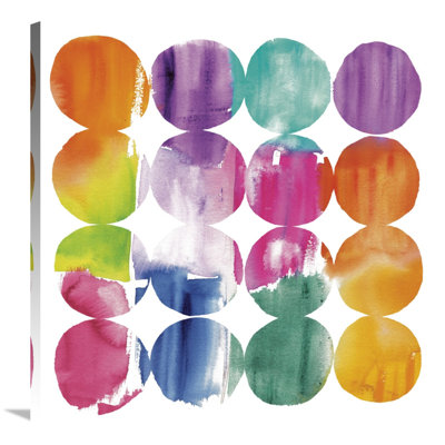 " Spring Dots Crop With White Border " by Elyse DeNeige Painting Print