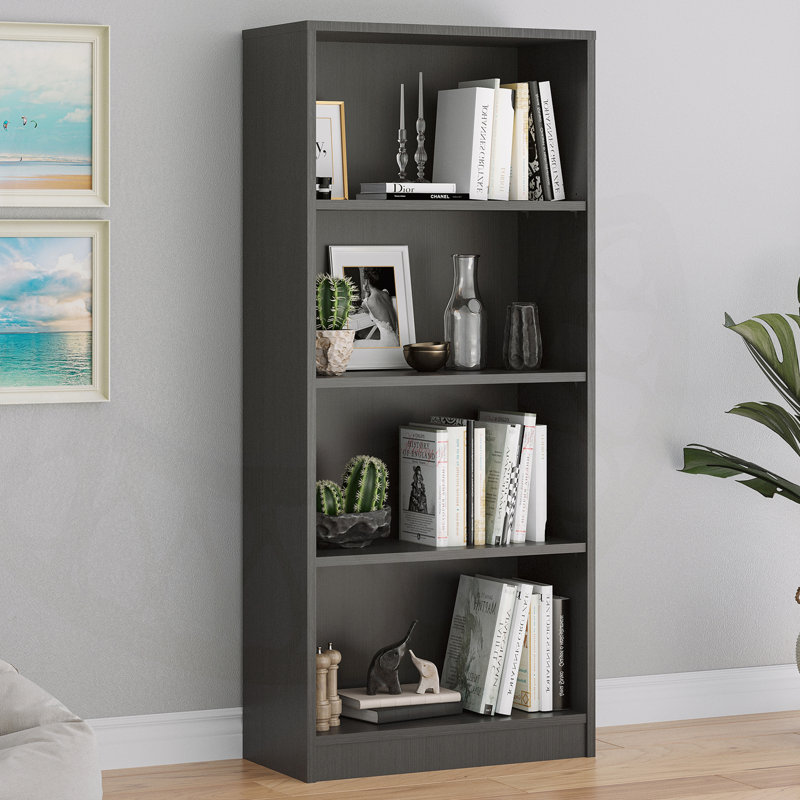 Heise en bois autoportante réglable à 4 tablettes pour la maison et le bureau, parfaite pour le rangement et la présentation personnalisables