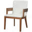 Chaises rembourrées en cuir de noyer pu en cuir blanc brillant Pu-1632581600