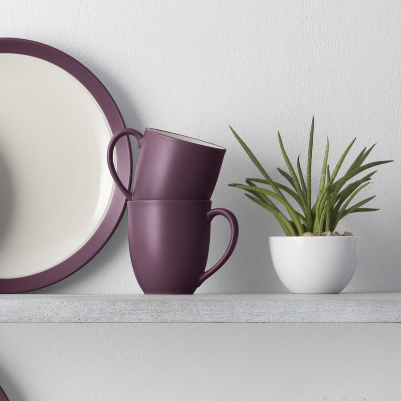 Noritake Colorwave 16-Piece Curve Dinnerware Set, Service for 4, Burgundy