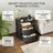 Modern Curved Nightstand with Light & Power Outlet, Wood Finish Bedside Table with Drawer & Open Shelf-356912459