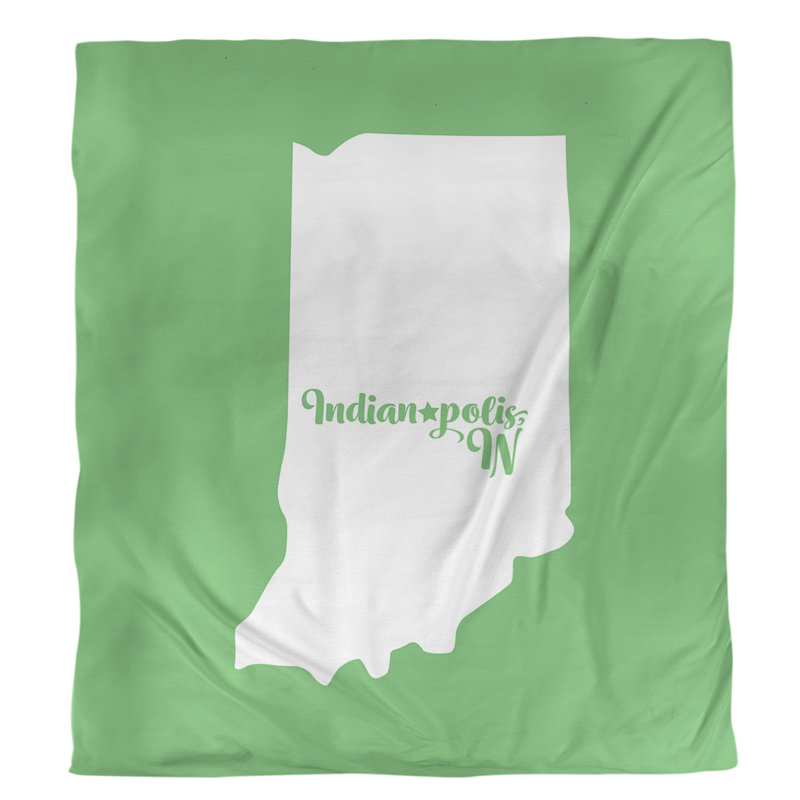 Housse de couette simple polis Indiana, Housse de couette pour grand lit, Vert, Microfibre