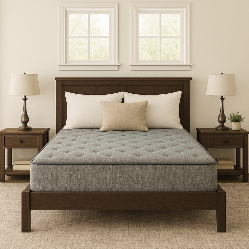 Matelas double pleine grandeur en mousse double de 9 po, confort moyen, soulagement de l'équilibre à deux cœurs, confort à long terme