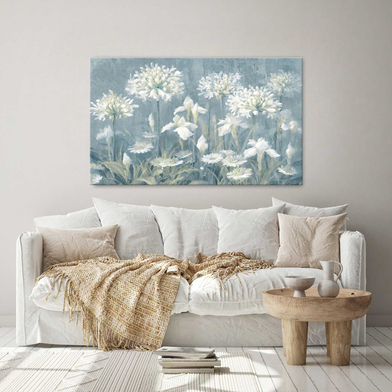"Spring Blossoms II Slate Blue" par Danhui Nai, reproduction sur toile, H 18 po x l 30 po x P 1 po