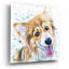 Art mural en verre Red Barrel Studio «Rainbow Dogs Corgi Puppy» par Lindsay Kivi-206495268