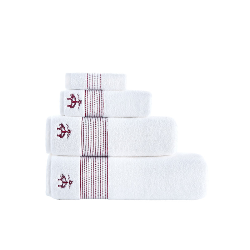 Ensemble de 2 serviettes de bain en coton turc, Sauge écarlate