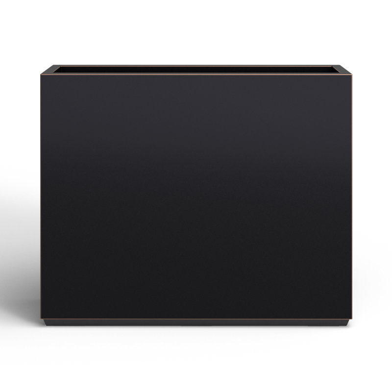 Tormund Metal Planter Box, Black/Gold Edge, 30" H x 38" W x 9.8" D