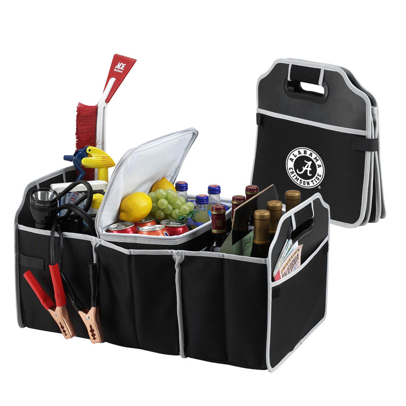 Organisateur de coffre pliable 3 sections avec refroidisseur NCAA Alabama Crimson Tide