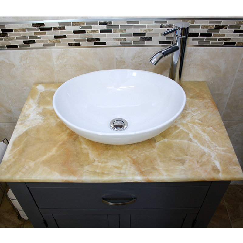 Robichaud 751mm Single Bathroom Vanity with Vessel Ceramic Basin, Onyx, Grey