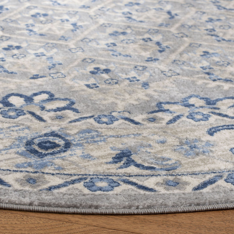 Asucena Light Gray/Blue Area Rug, Rectangle 10' x 13'
