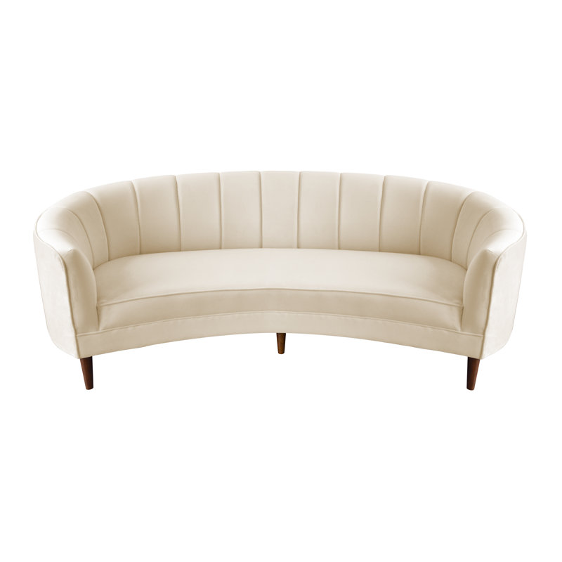 Dundee 85'' Velvet Sofa, Cream
