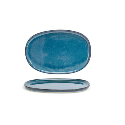 13" Oval Artefact® Plate - Indigo
